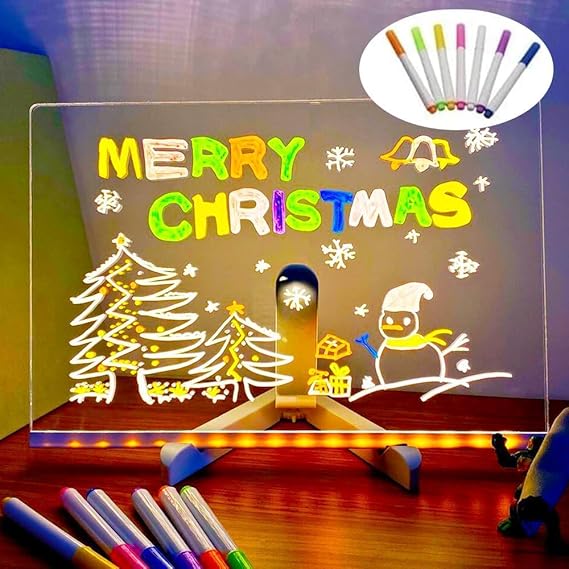 LED Acrylic Dry Erase Board with Lights & Pens Aussie Vital Supplies