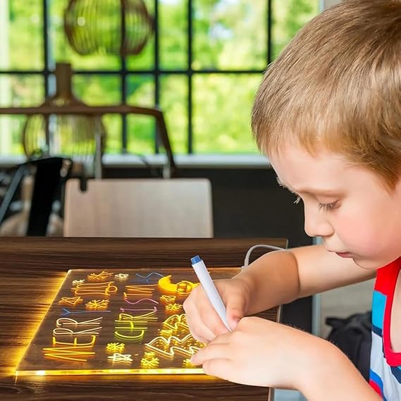 LED Acrylic Dry Erase Board with Lights & Pens Aussie Vital Supplies