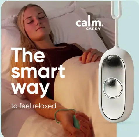 Calm Carry handheld device for anxiety and insomnia relief.