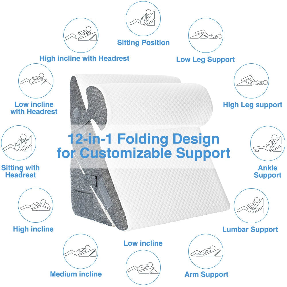 Adjustable Bed Wedge 3PCS Pillow Set