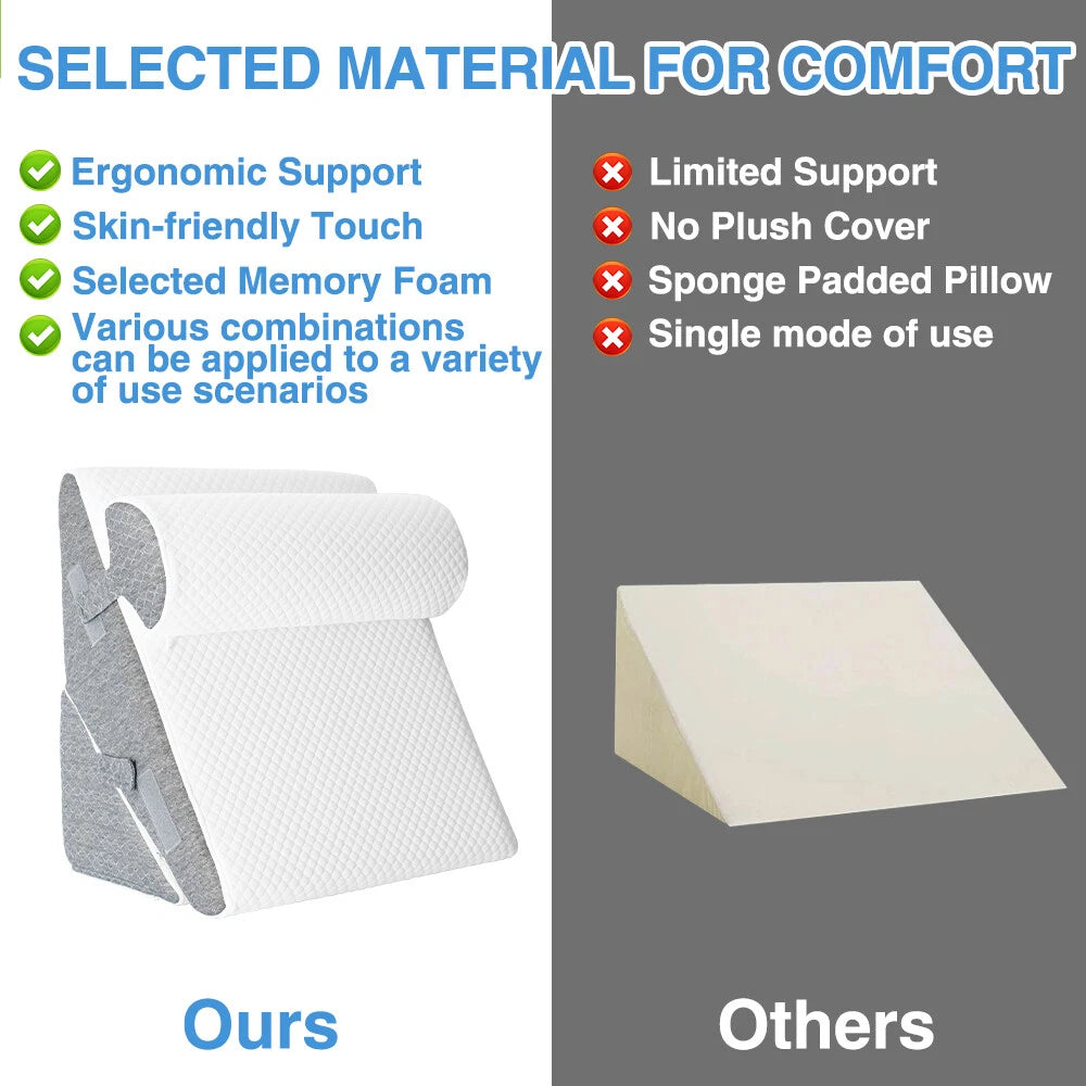 Adjustable Bed Wedge 3PCS Pillow Set
