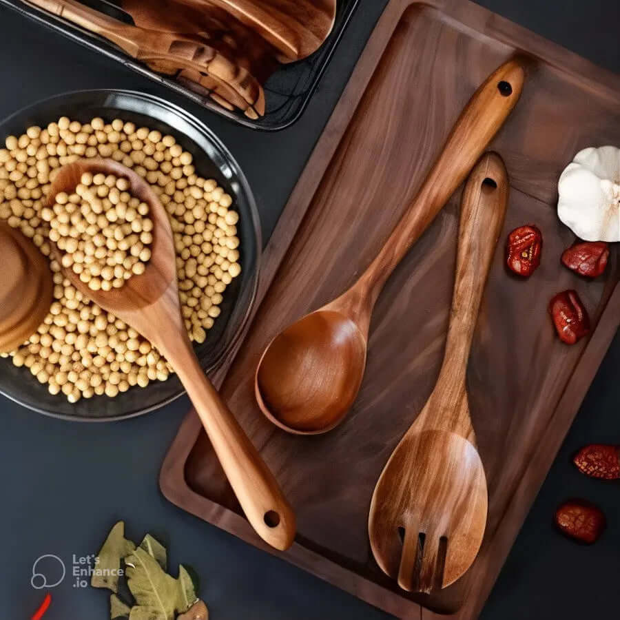 Teak Wooden Utensil Set- 50% OFF Today Only!