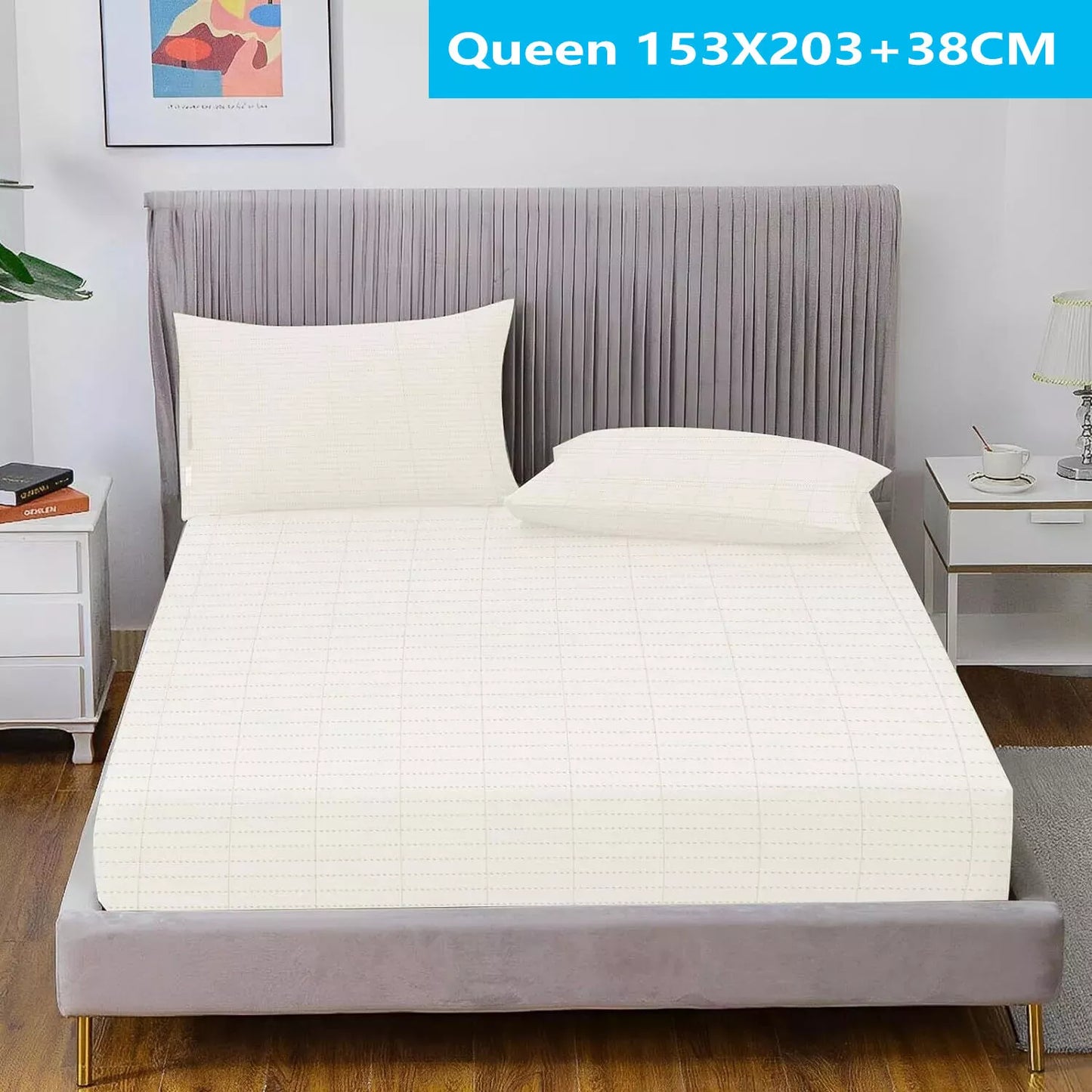 Grounding Bed Sheet with AU Plug – Organic Cotton & Silver Fiber Earthing Sheet for Better Sleep & Pain Relief