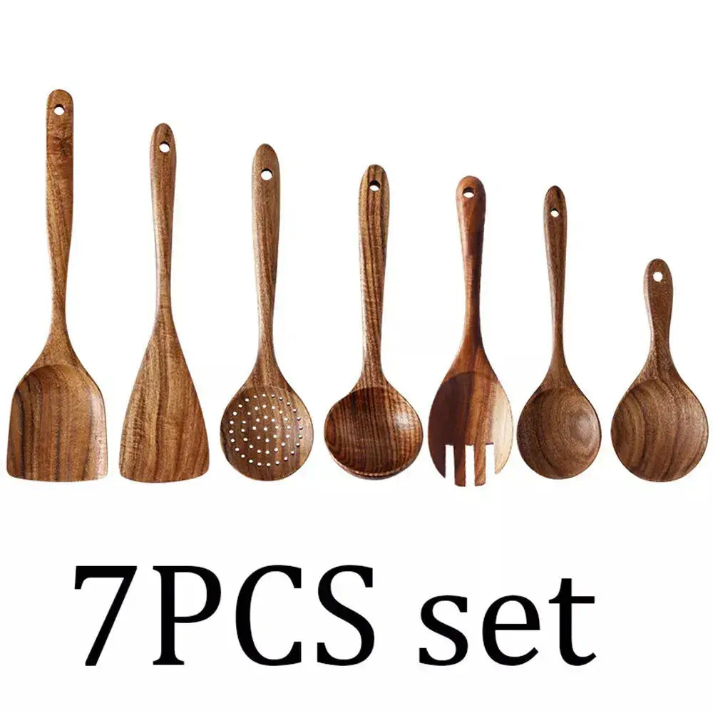 Teak Wooden Utensil Set- 50% OFF Today Only!