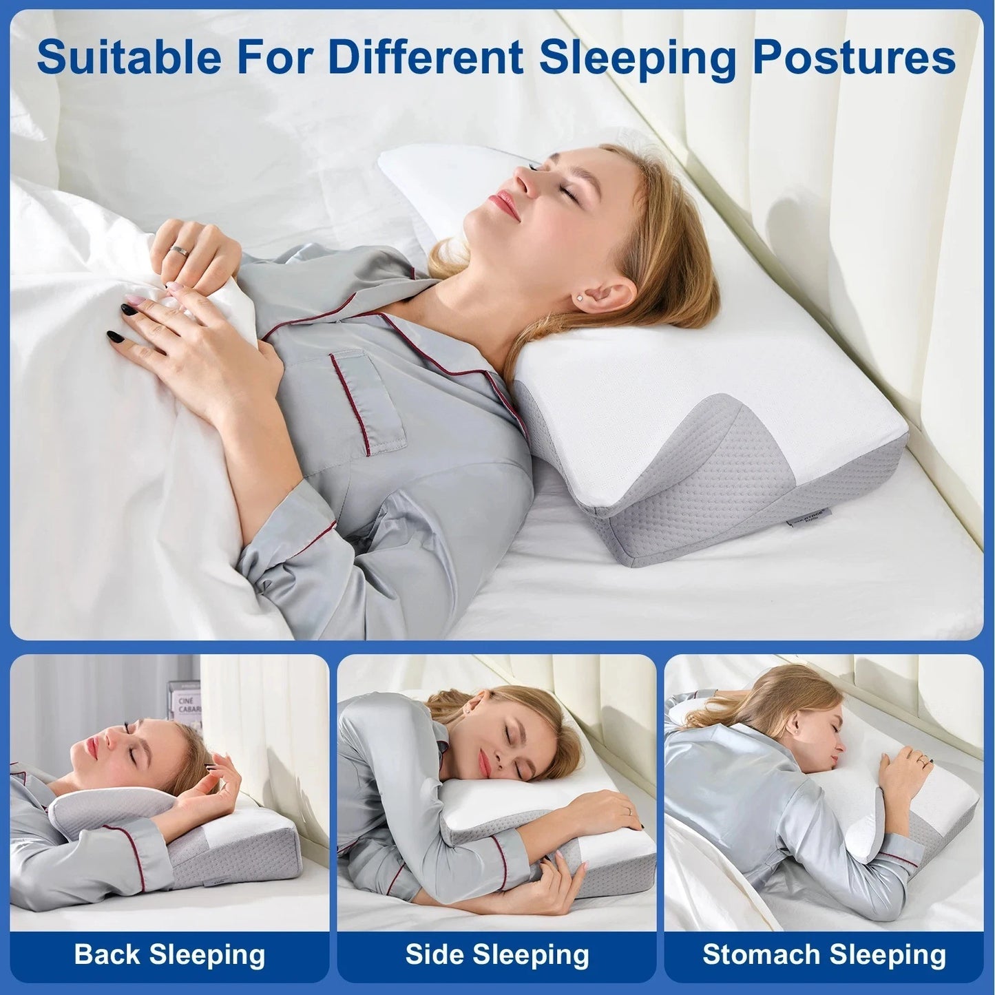 Cervical Ergonomic Memory Foam Neck Pillow- 50%OFF Aussie Vital Supplies