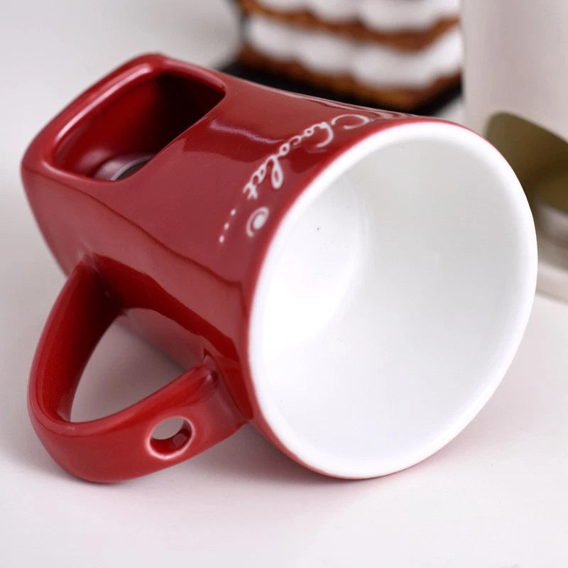 Ceramic Chocolate Fondue Mug with Candle Warmer Aussie Vital Supplies