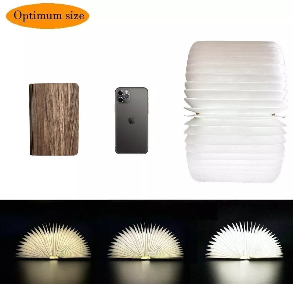 LED Folding Book Lamp – 360° Magnetic Wooden Night Light Aussie Vital Supplies