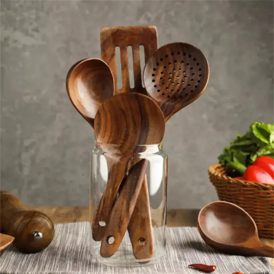 Teak Wooden Utensil Set- 50% OFF Today Only!