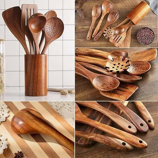 Teak Wooden Utensil Set- 50% OFF Today Only!