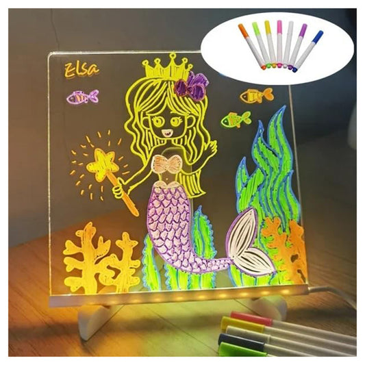 LED Acrylic Dry Erase Board with Lights & Pens Aussie Vital Supplies