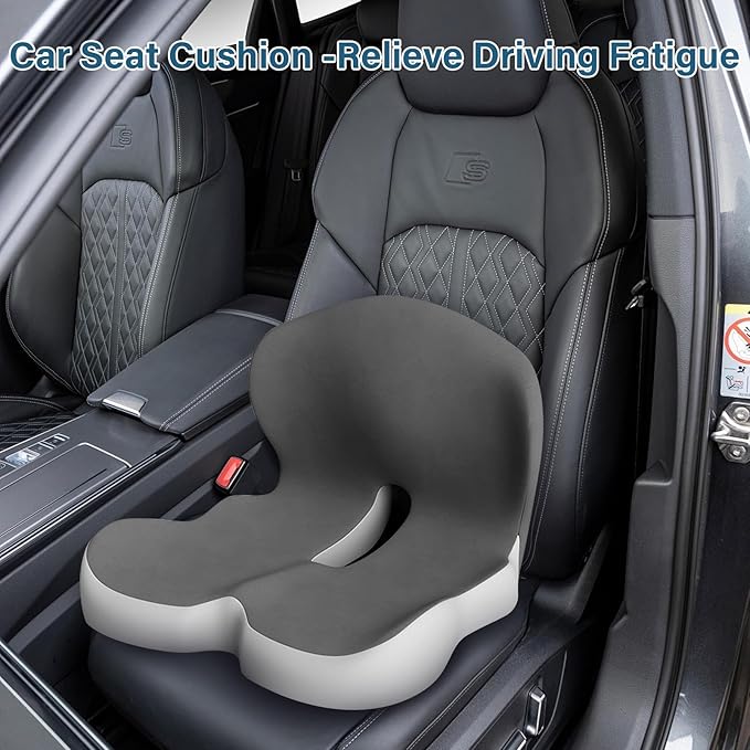 Memory Foam Seat Cushion Lumbar Support – 2-in-1 Back & Tailbone Relief Aussie Vital Supplies