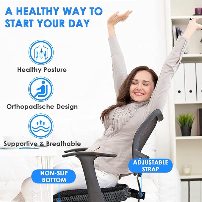 Drive & Sit in Comfort – Ergonomic Memory Foam Wedge Seat Cushion Aussie Vital Supplies