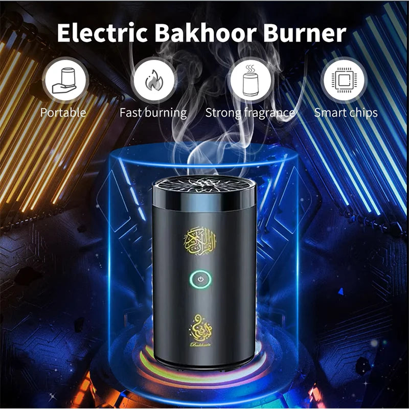 Electric Bakhoor Incense Burner with Quran Speaker – Portable Arabic Oud Burner Aussie Vital Supplies