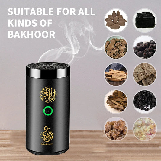 Electric Bakhoor Incense Burner with Quran Speaker – Portable Arabic Oud Burner Aussie Vital Supplies