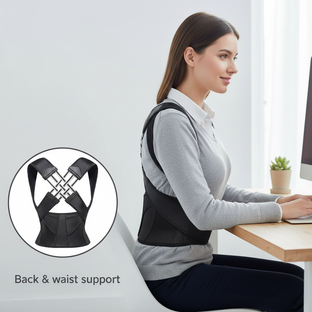 Back & Waist Posture Corrector – Adjustable Double Support Brace