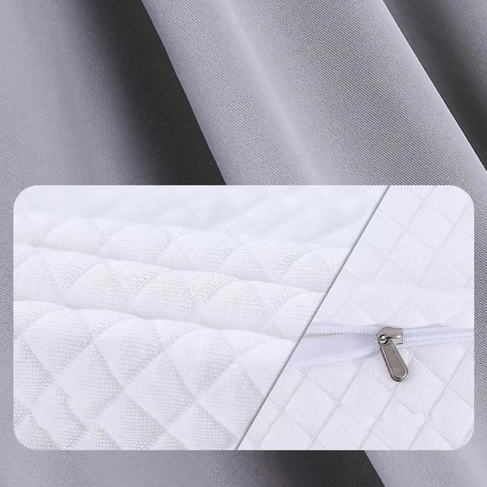 Visual guide on removing and washing the cervical pillow cover.