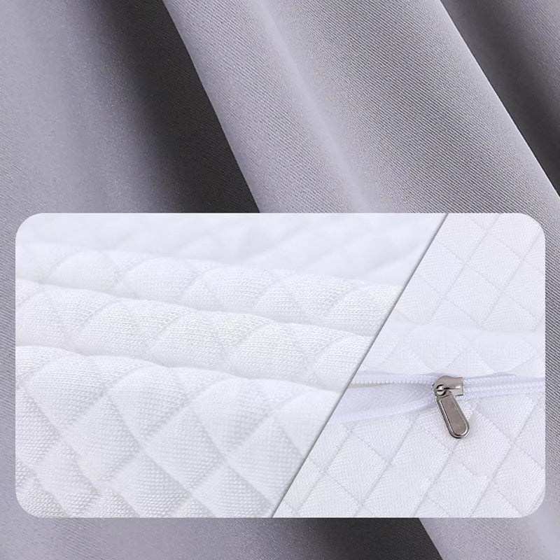 Visual guide on removing and washing the cervical pillow cover.