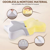 Close-up of breathable, skin-friendly fabric cover on cervical pillow.