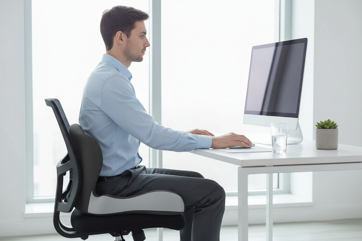 Memory Foam Seat Cushion Lumbar Support – 2-in-1 Back & Tailbone Relief Aussie Vital Supplies