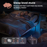 Pet water fountain operating quietly at less than 20db, ensuring peaceful environment.