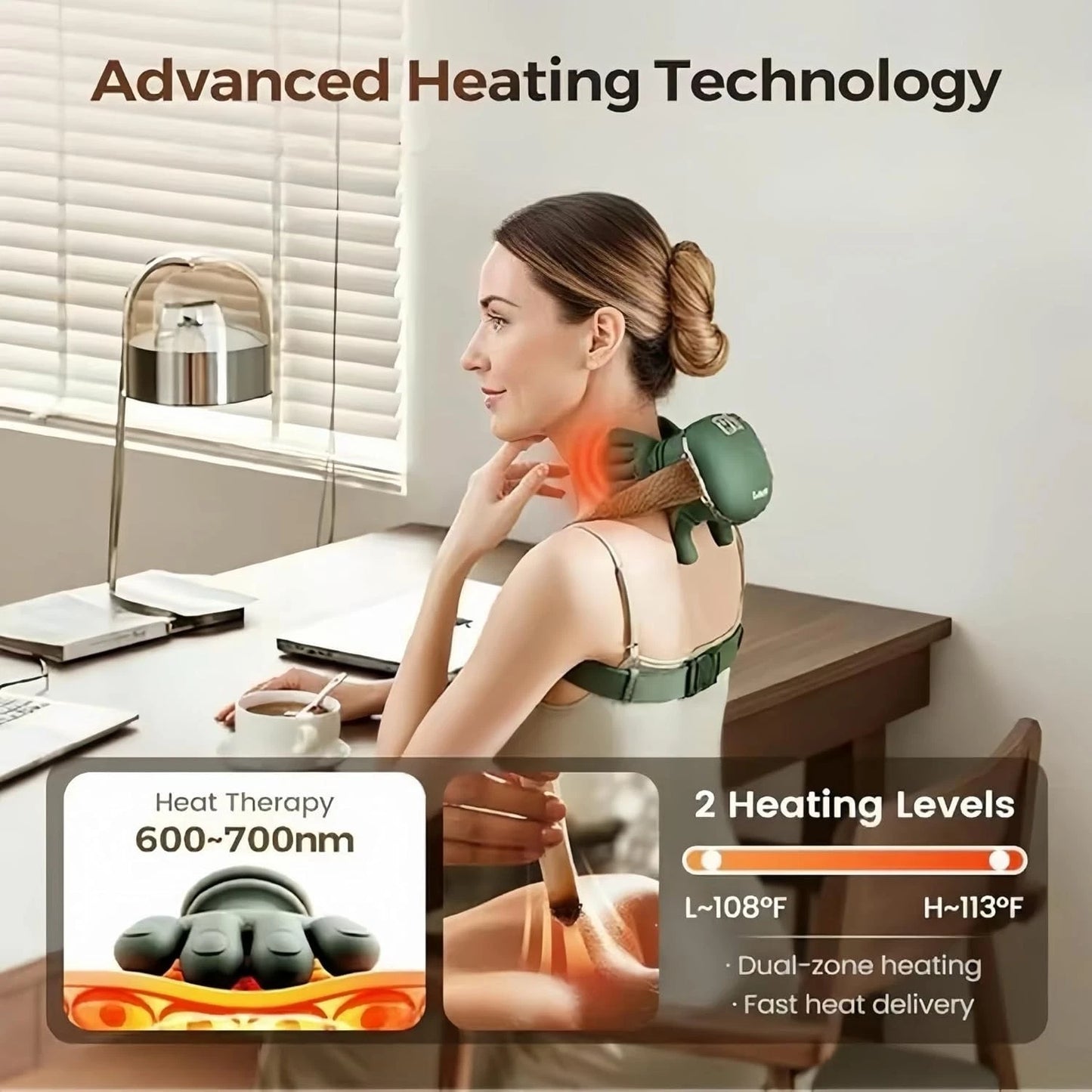 Heated Neck & Shoulder Massager with Deep Kneading Therapy - 50%OFF Aussie Vital Supplies