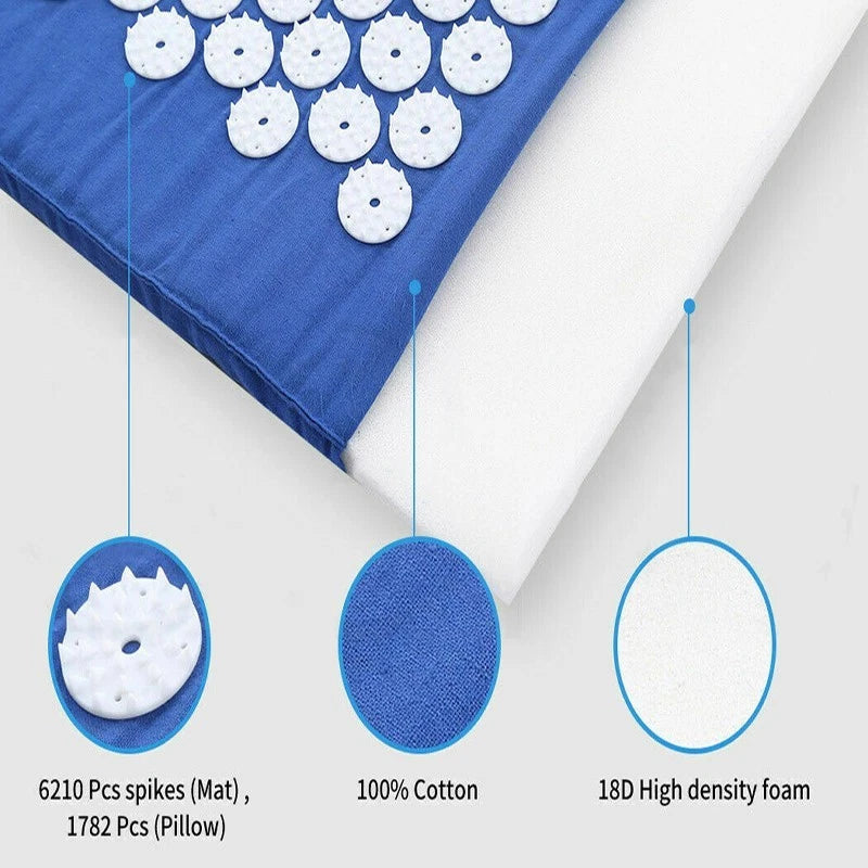 Acupuncture Mat & Pillow Set – Stress & Pain Relief Aussie Vital Supplies