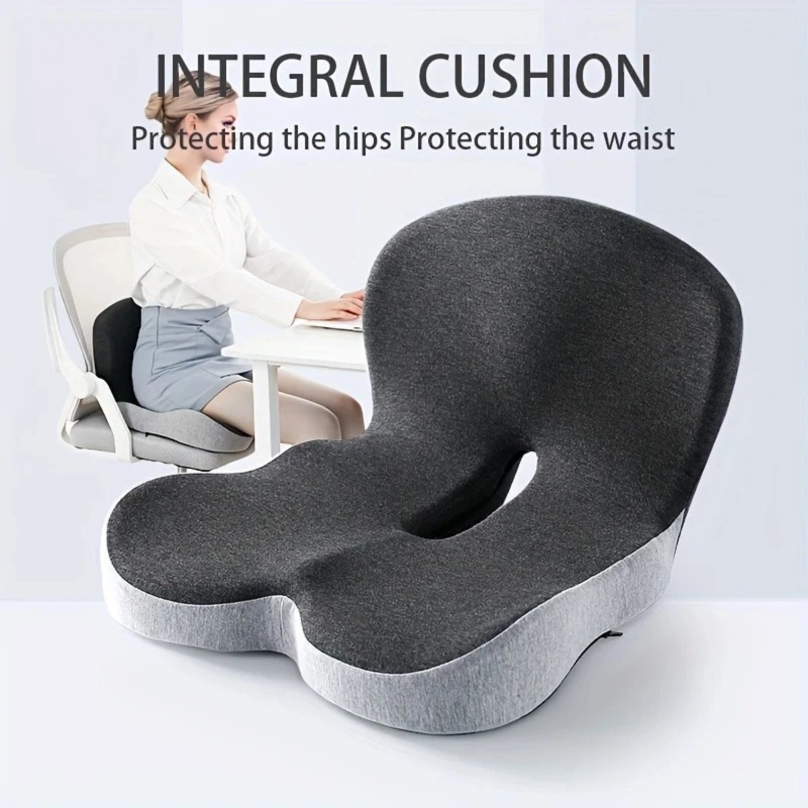 Memory Foam Seat Cushion Lumbar Support – 2-in-1 Back & Tailbone Relief Aussie Vital Supplies