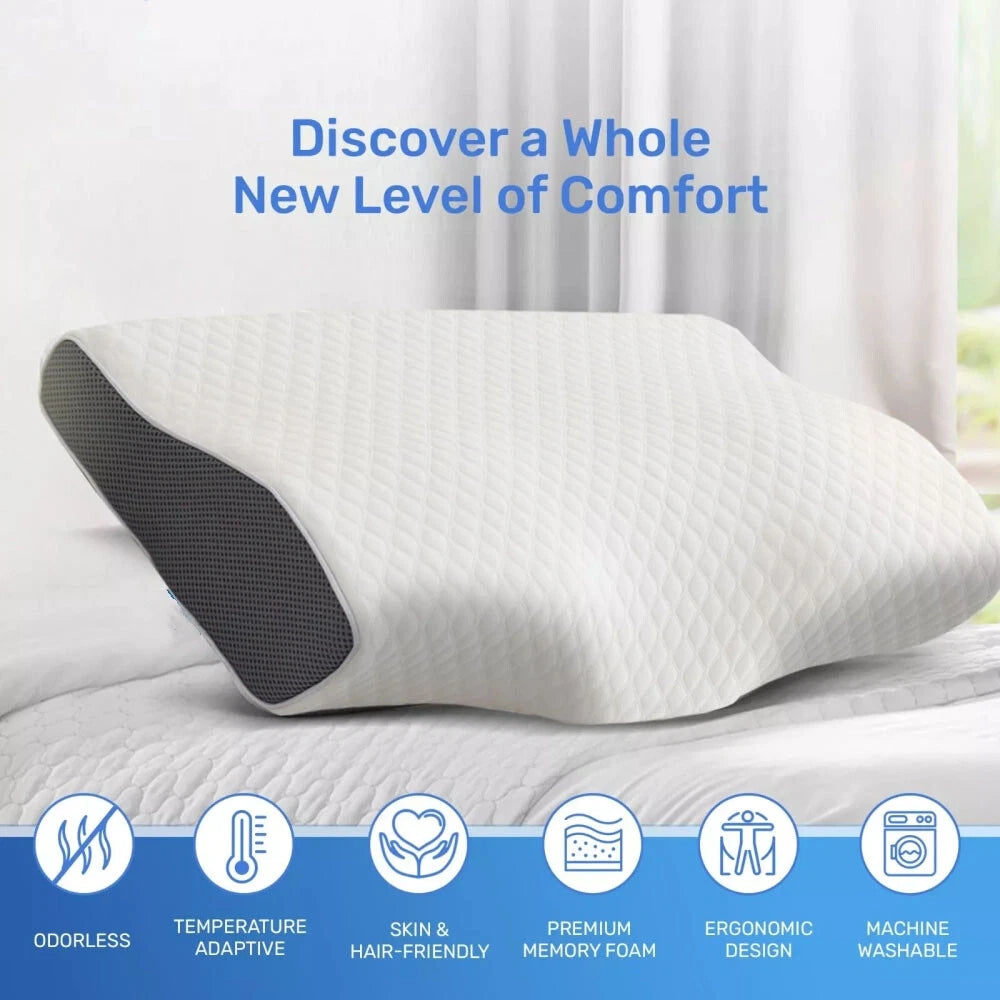 Anti-Snore Memory Foam Contour Pillow – Neck & Shoulder Support Aussie Vital Supplies