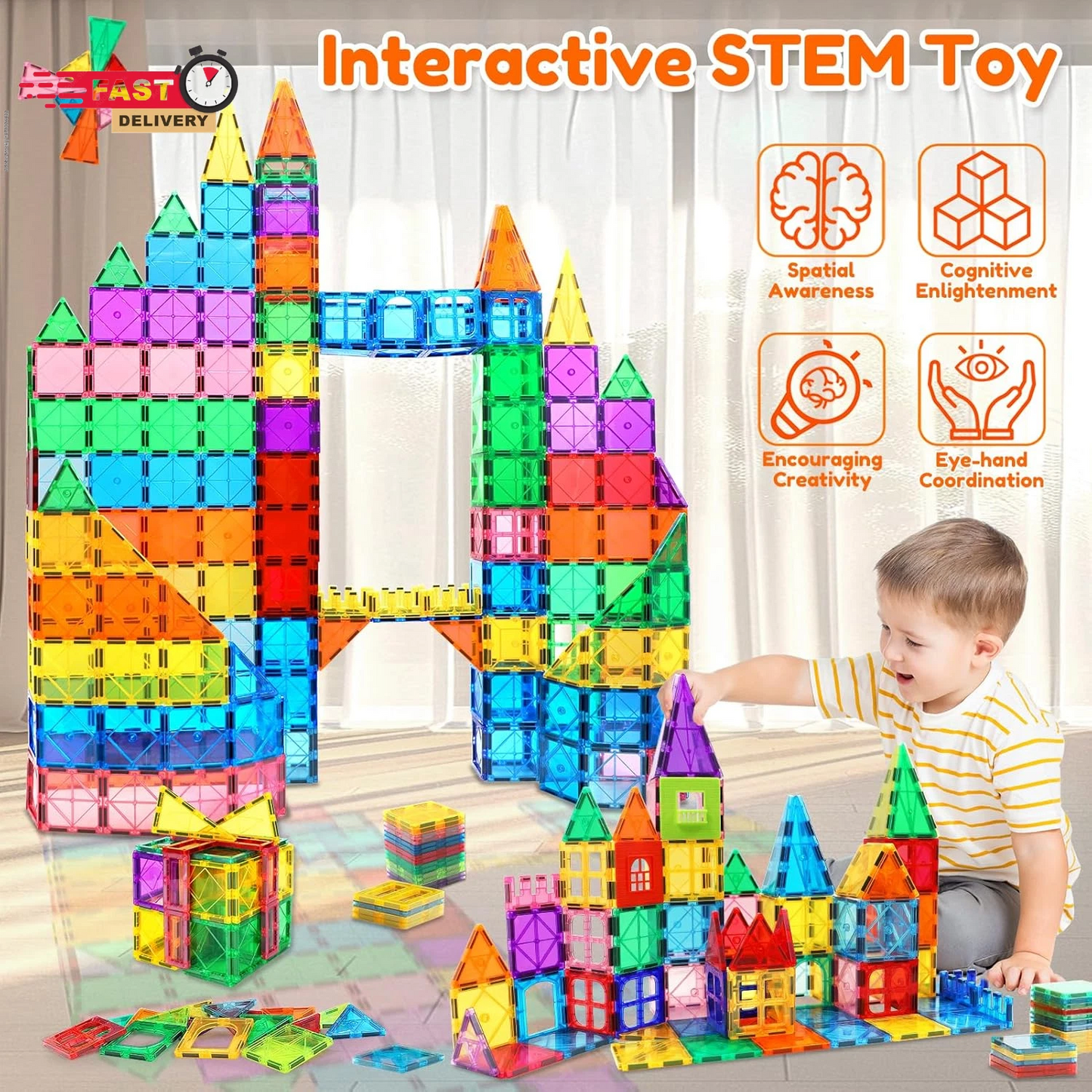 Magnetic Tiles Building Blocks Set