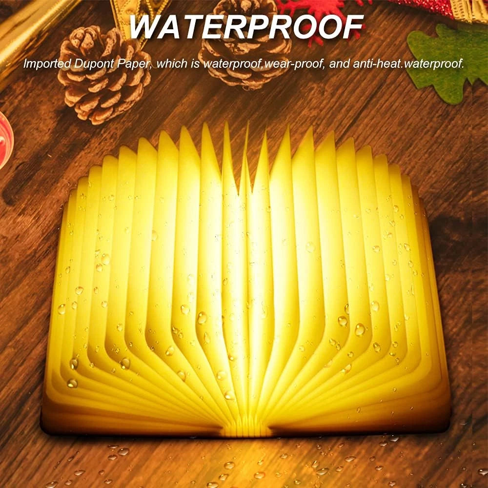 LED Folding Book Lamp – 360° Magnetic Wooden Night Light Aussie Vital Supplies