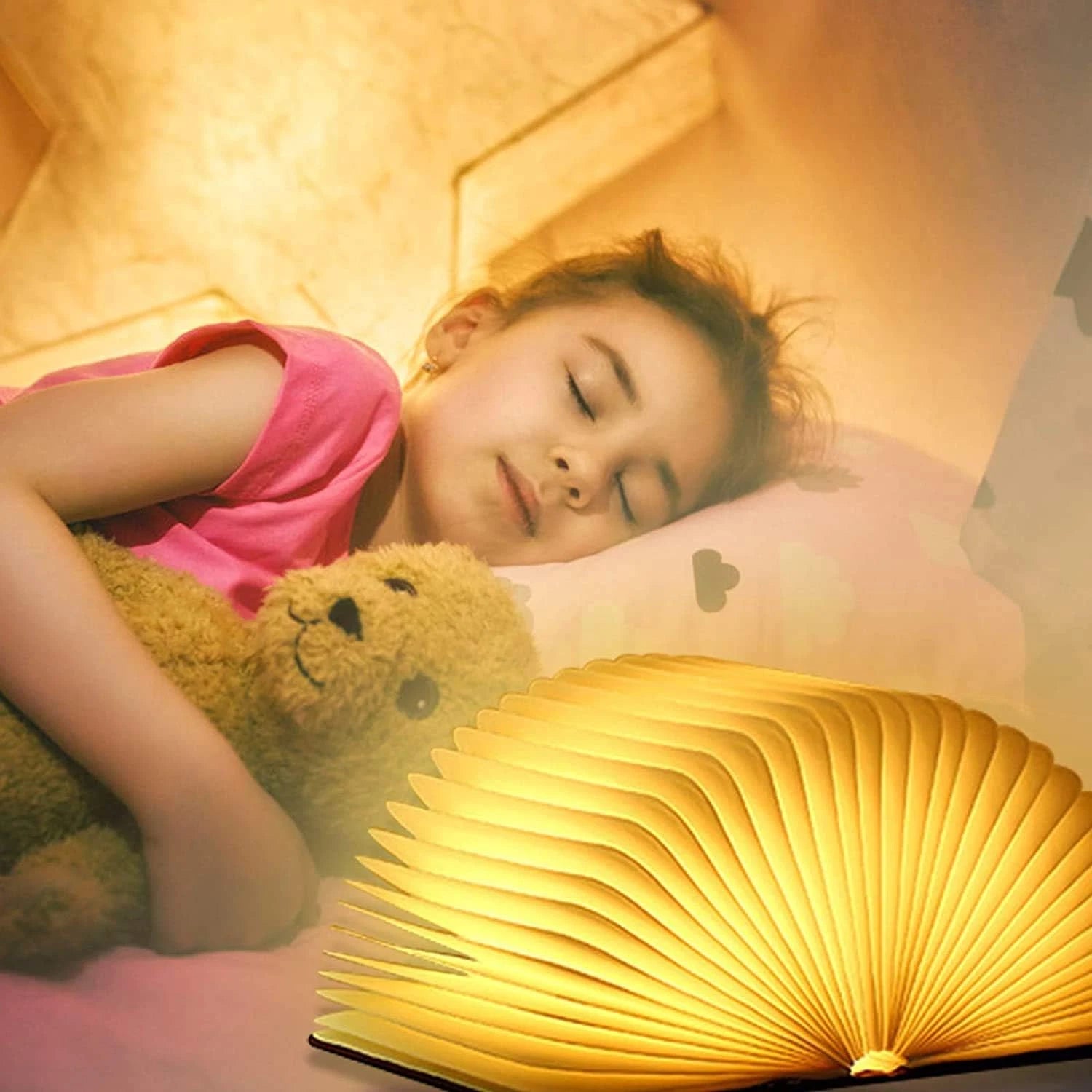 LED Folding Book Lamp – 360° Magnetic Wooden Night Light Aussie Vital Supplies