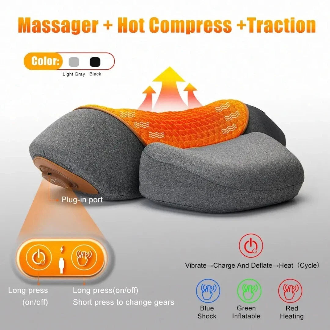Electric Heated Cervical Neck Massage Pillow