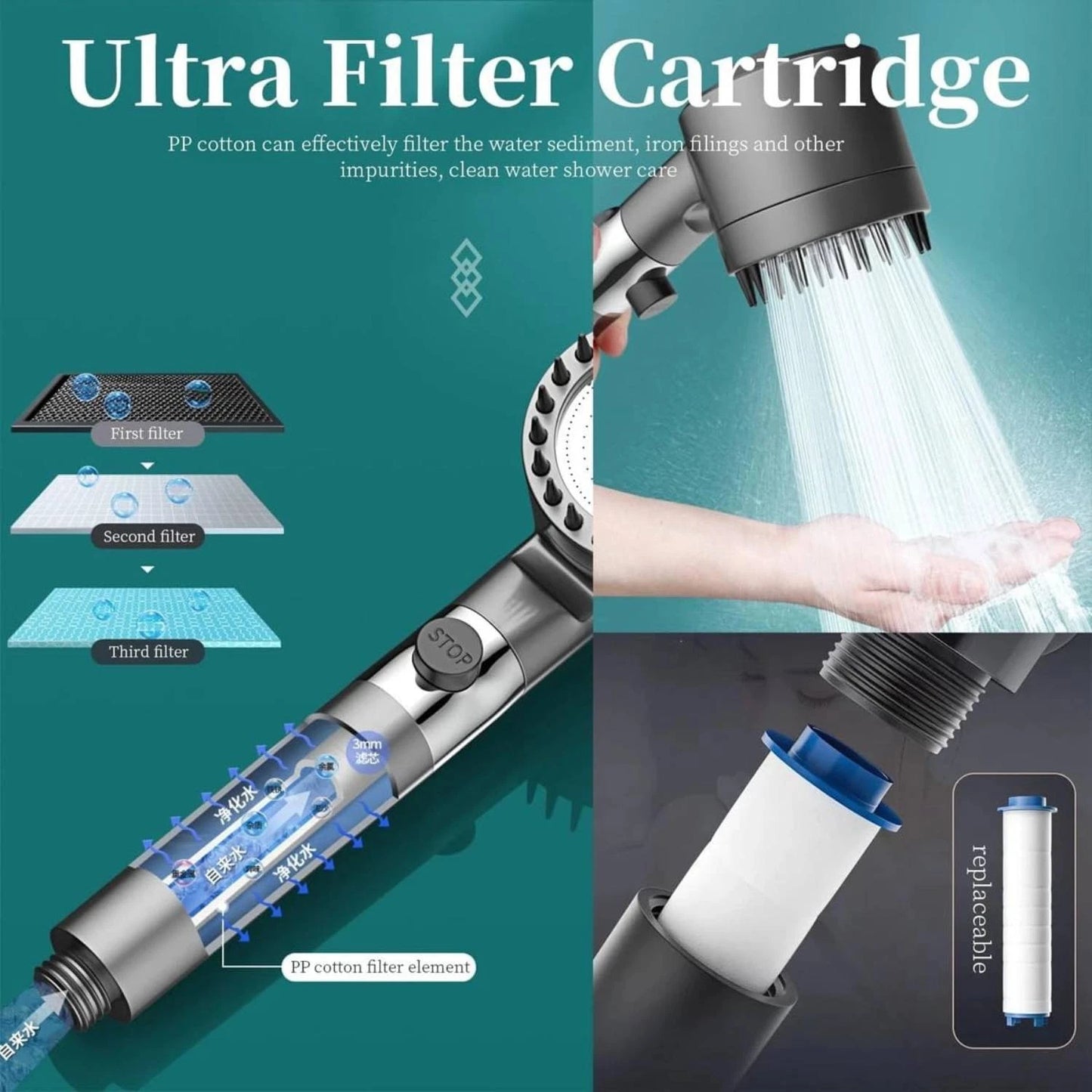 Transform Your Shower Into a High-Pressure Spa Experience with Filtered Shower Head - 50% OFF Today Only! Aussie Vital Supplies