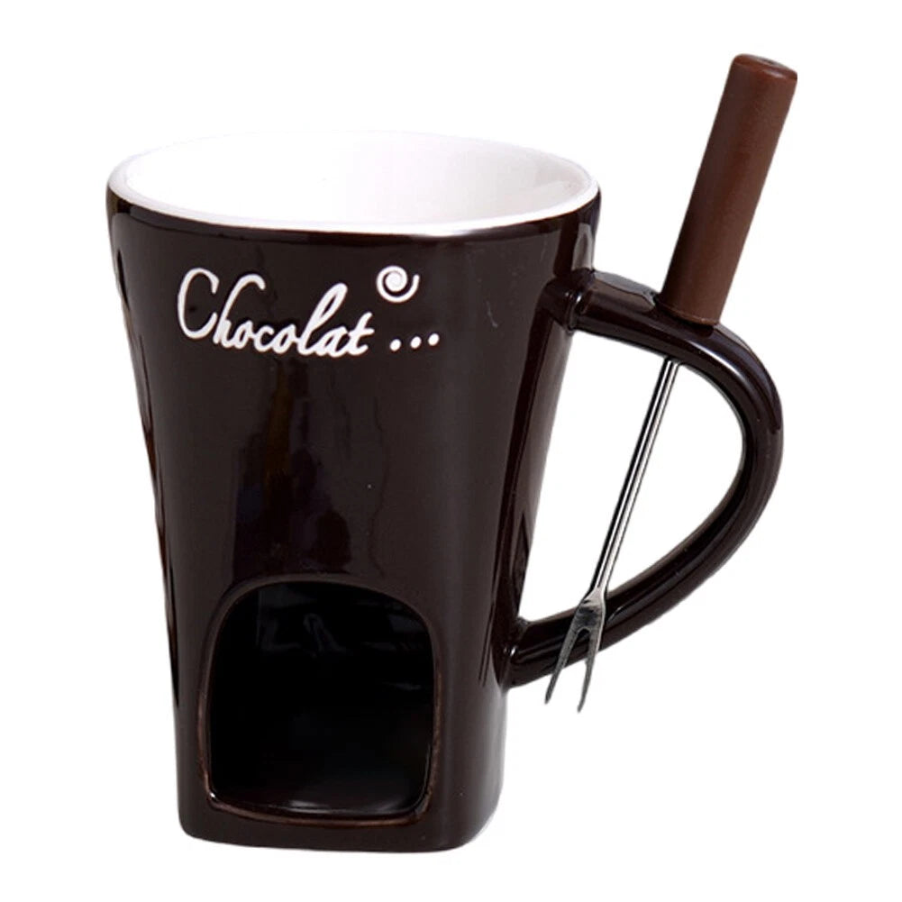 Ceramic Chocolate Fondue Mug with Candle Warmer Aussie Vital Supplies