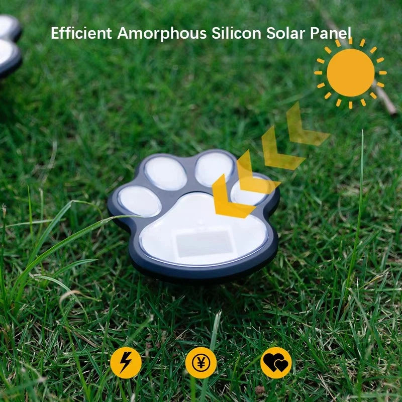 Solar Paw Print Garden Lights – Waterproof LED Pathway Decor (4 PCS)