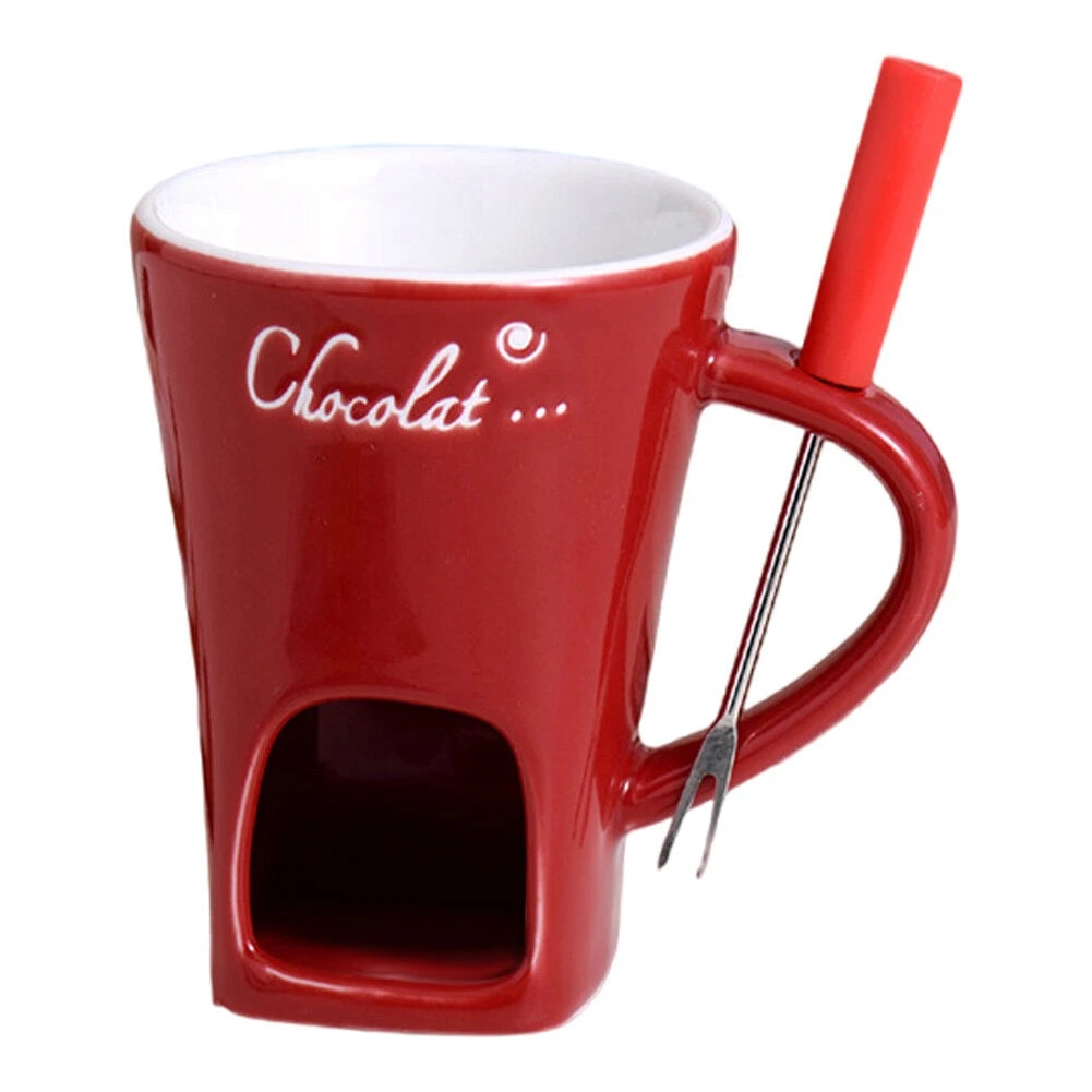 Ceramic Chocolate Fondue Mug with Candle Warmer Aussie Vital Supplies