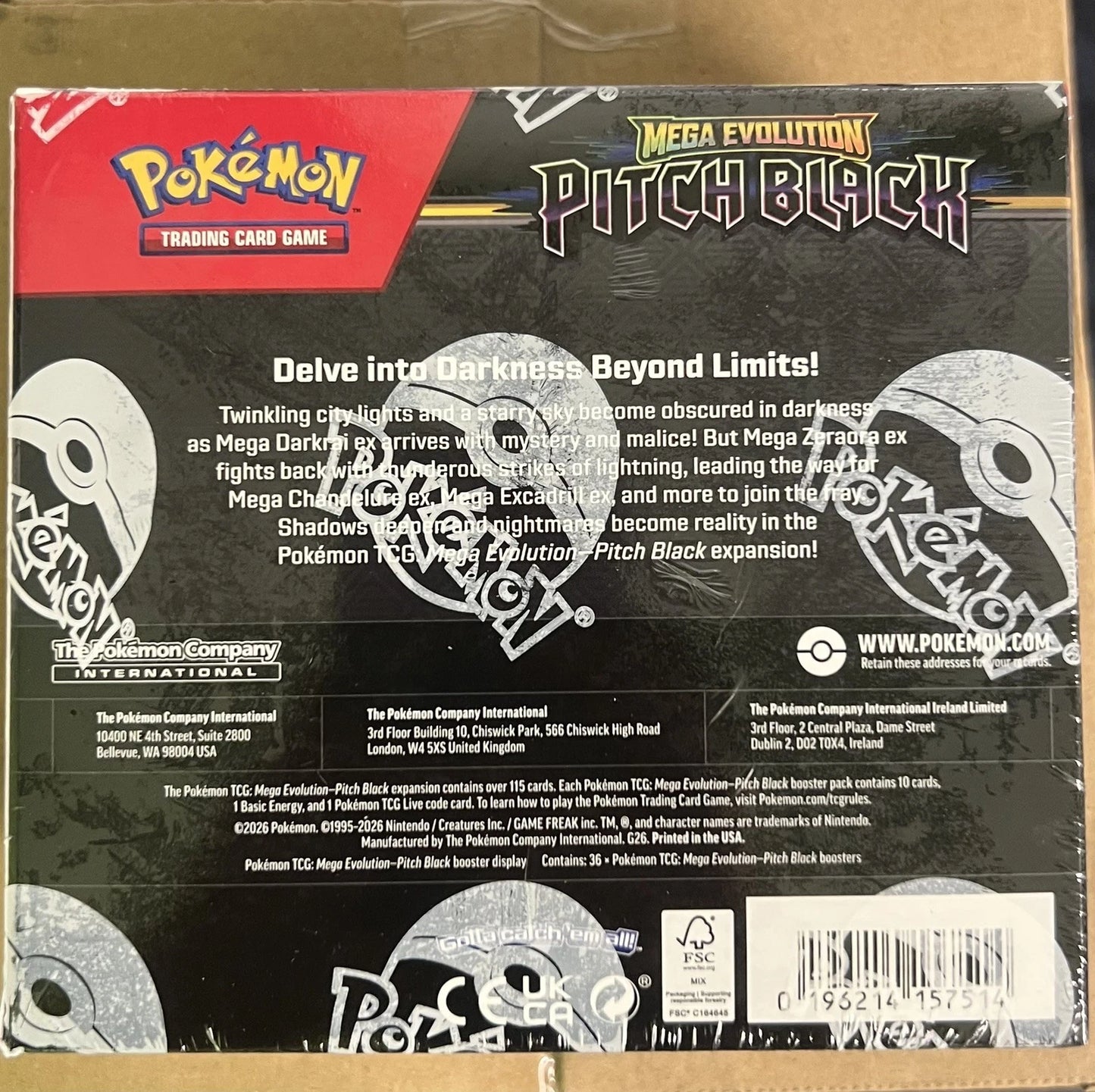 Pokémon TCG Mega Evolution: Pitch Black Booster Box