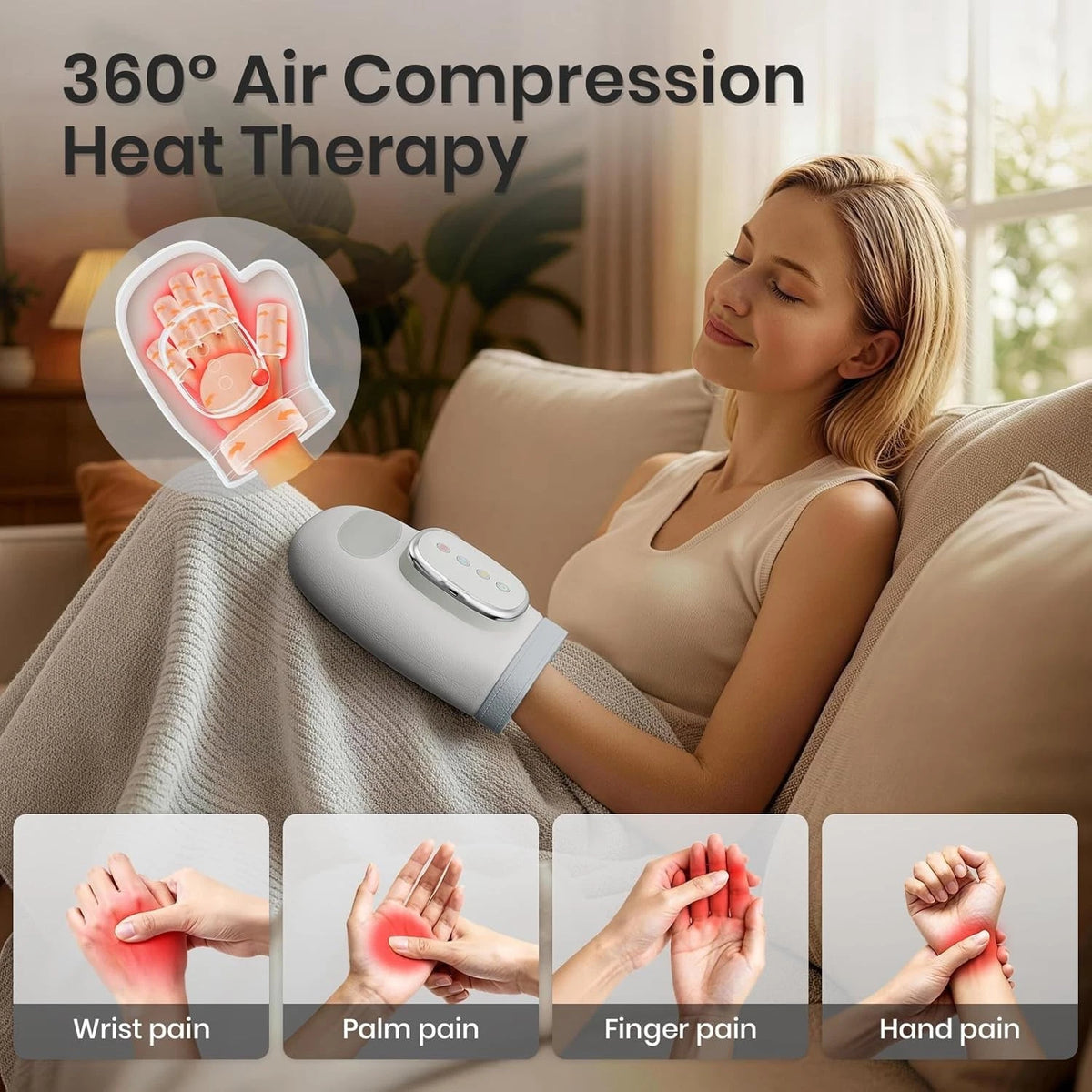 Electric Hand & Wrist Massager with Heat & Air Compression