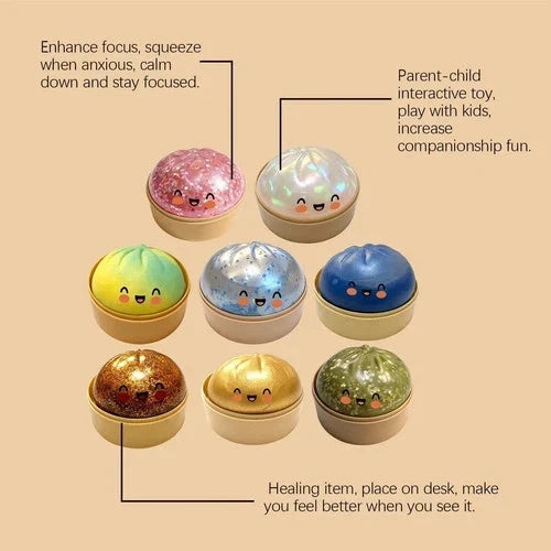 Mystery Squishy Bun Dumpling - RARE GLITTER Limited Edition!