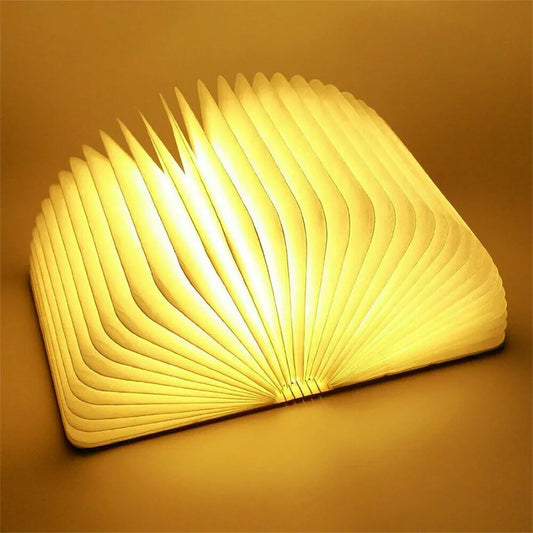 LED Folding Book Lamp – 360° Magnetic Wooden Night Light Aussie Vital Supplies