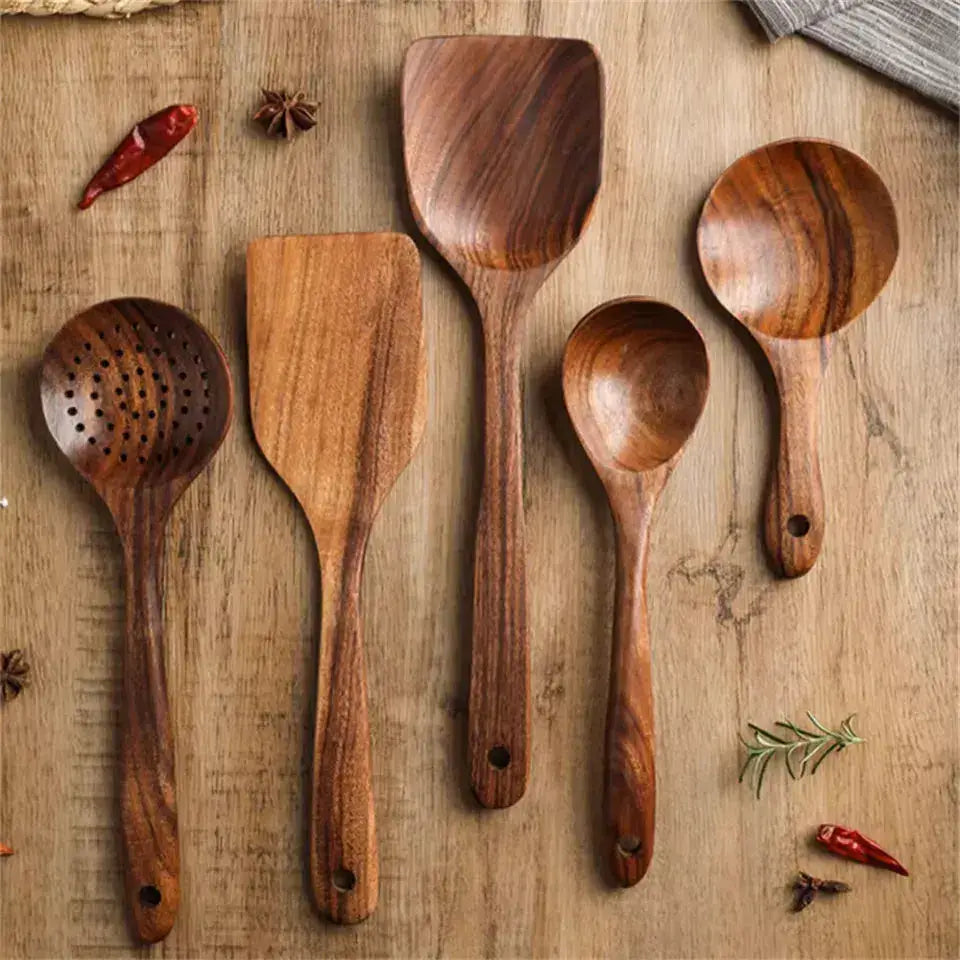 Teak Wooden Utensil Set- 50% OFF Today Only!