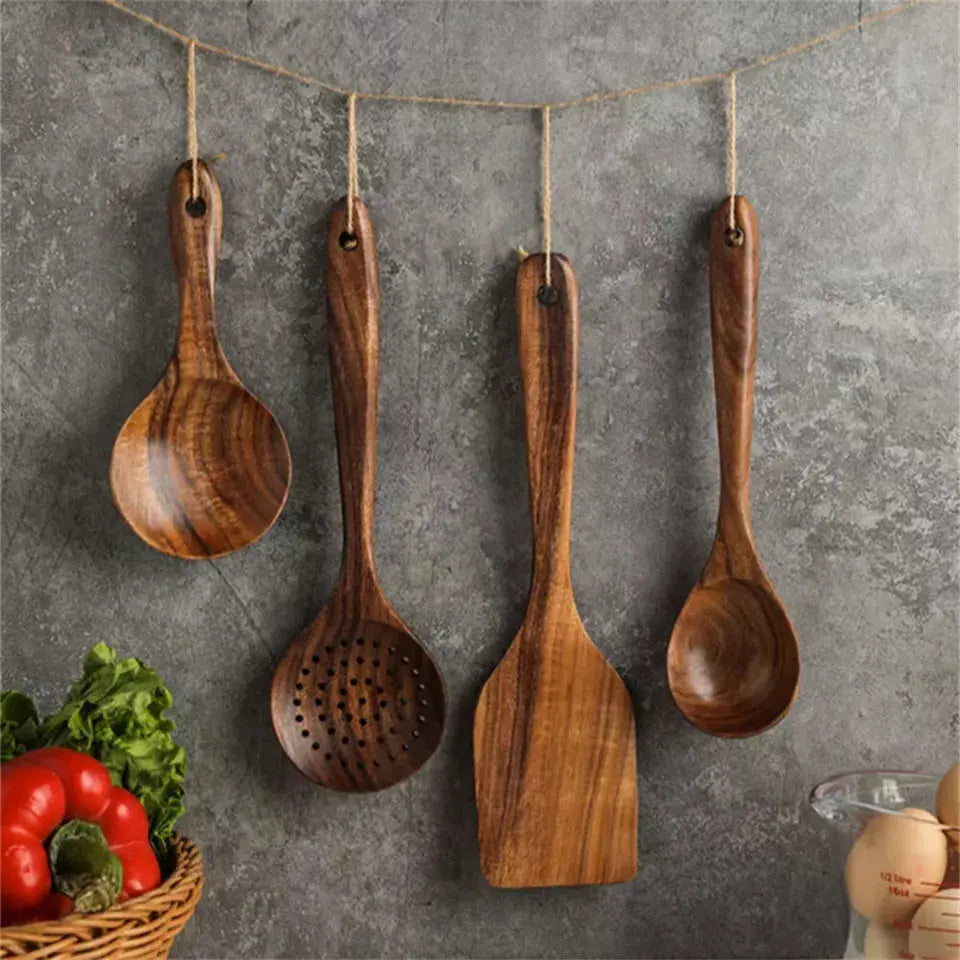 Teak Wooden Utensil Set- 50% OFF Today Only!