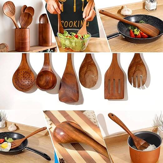 Teak Wooden Utensil Set- 50% OFF Today Only!