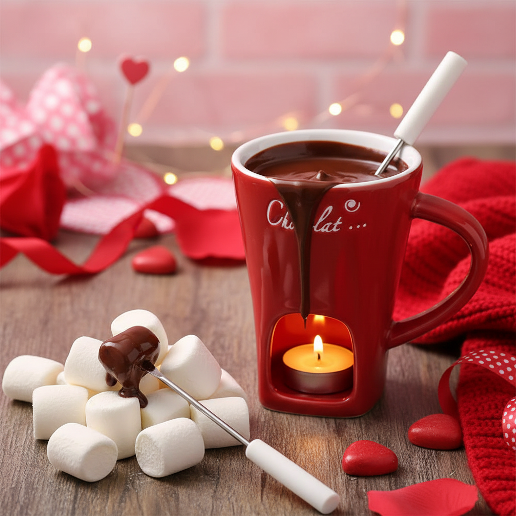 Ceramic Chocolate Fondue Mug with Candle Warmer Aussie Vital Supplies