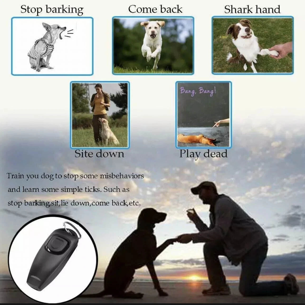 Dog Whistle with Clicker – 2-in-1 Trainer